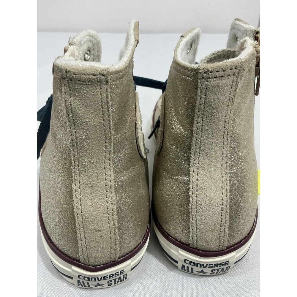 junior girls converse all star chuck taylor Gold Glitter High Top Sneakers 5
